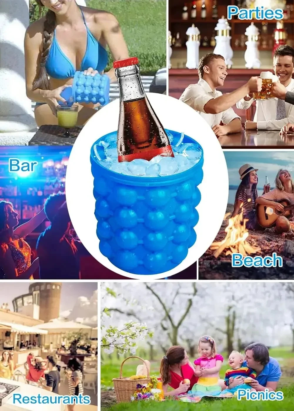 Portable Silicone Ice Bucket