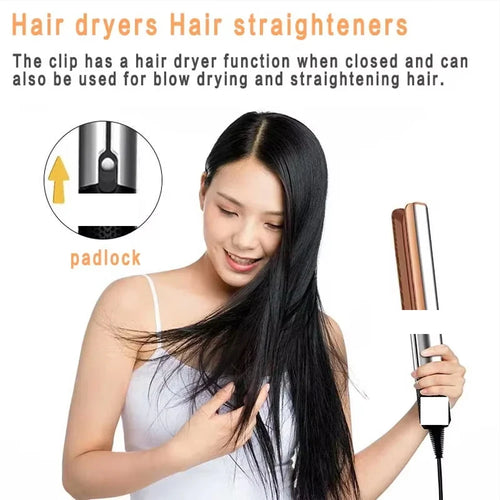2-in-1 Negative Ion Hair Straightener Dryer